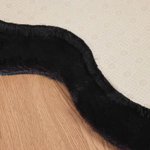  Mű Nyúl Szőr Szőnyeg Olite Fekete 60 x 90 cm Poliészter