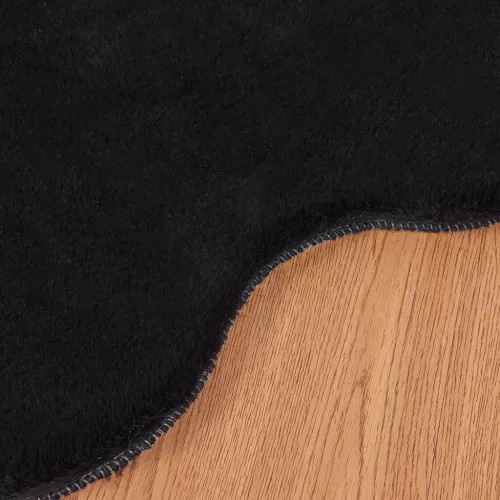  Mű Nyúl Szőr Szőnyeg Olite Fekete 60 x 90 cm Poliészter