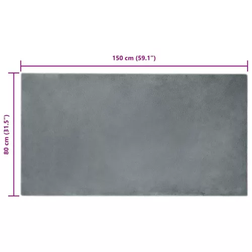  Mű Nyúl Szőr Szőnyeg Antracit 80 x 150 cm Poliészter