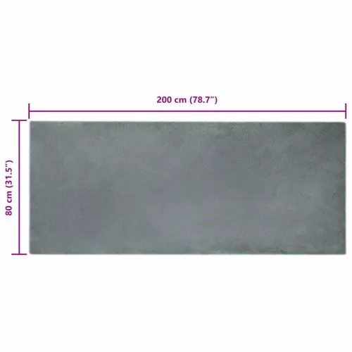  Mű Nyúl Szőr Szőnyeg Antracit 80 x 200 cm Poliészter