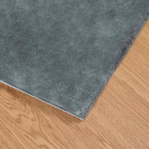  Mű Nyúl Szőr Szőnyeg Olite Antracit 100 x 200 cm Poliészter