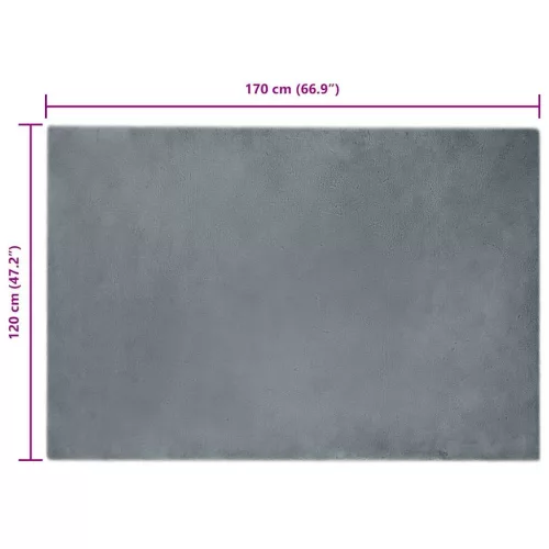  Mű Nyúl Szőr Szőnyeg Antracit 120 x 170 cm Poliészter