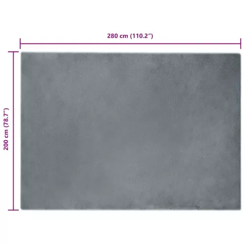  Mű Nyúl Szőr Szőnyeg Antracit 200 x 280 cm Poliészter