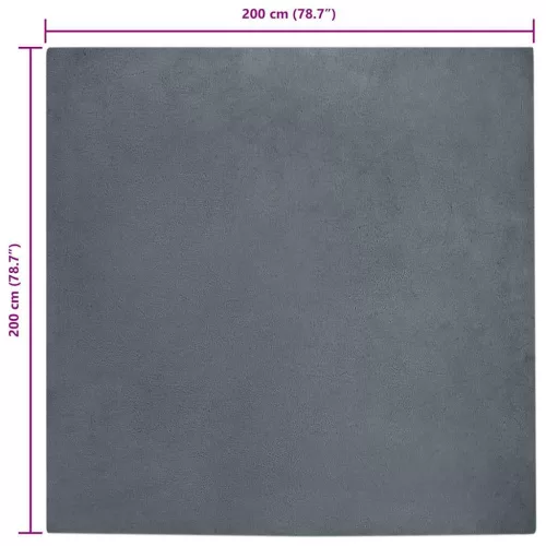  Mű Nyúl Szőr Szőnyeg Antracit 200 x 200 cm Poliészter