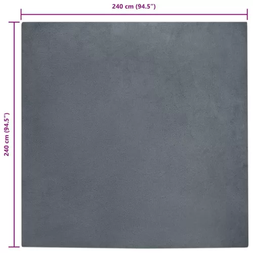  Mű Nyúl Szőr Szőnyeg Antracit 240 x 240 cm Poliészter
