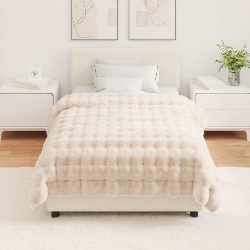  Műnyúl szőrmés takaró Bézs 130 x 150 cm Poliészter