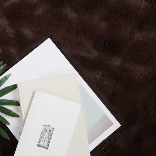  Műnyúl szőrmés takaró 4 pcs Teve 130 x 150 cm Poliészter