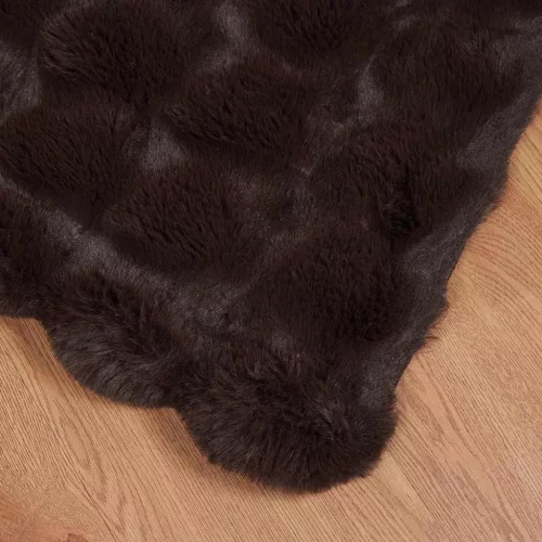  Műnyúl szőrmés takaró 4 pcs Teve 220 x 240 cm Poliészter