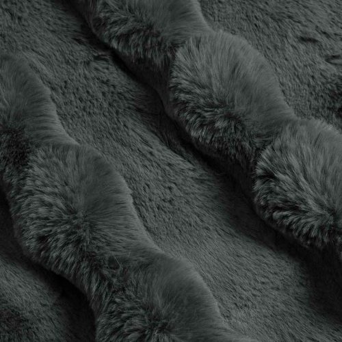  Műnyúl szőrmés takaró 4 pcs Sötétszürke 130 x 150 cm Poliészter