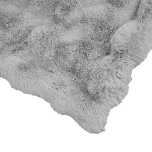  Műnyúl szőrmés takaró Szürke 240 x 270 cm Poliészter