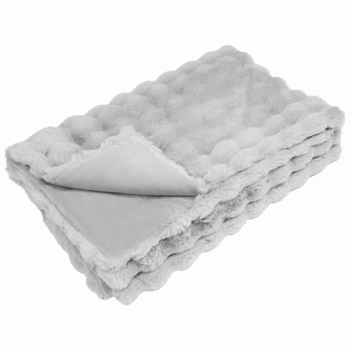  Műnyúl szőrmés takaró 4 pcs Szürke 240 x 270 cm Poliészter