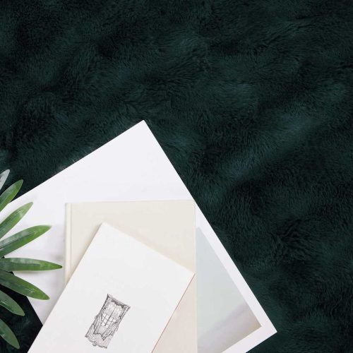  Műnyúl szőrmés takaró 4 pcs Sötétzöld 130 x 150 cm Poliészter