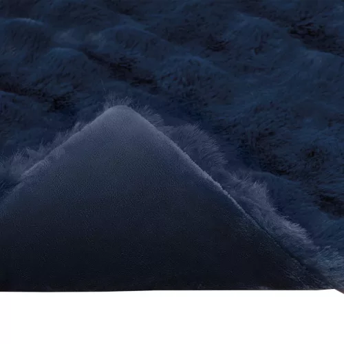  Műnyúl szőrmés takaró Tengerkék 240 x 270 cm Poliészter