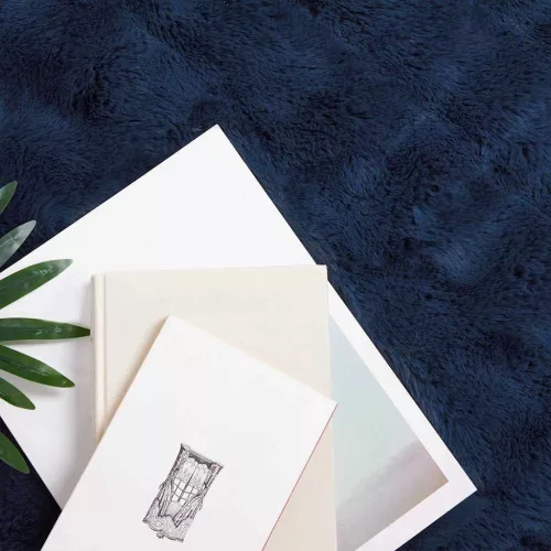  Műnyúl szőrmés takaró 4 pcs Tengerkék 130 x 150 cm Poliészter