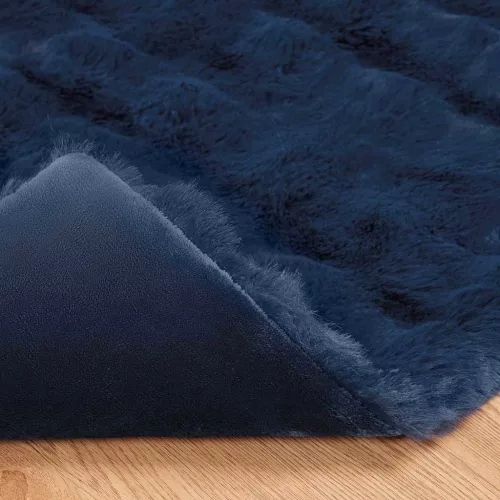  Műnyúl szőrmés takaró 4 pcs Tengerkék 130 x 150 cm Poliészter