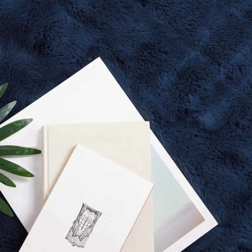  Műnyúl szőrmés takaró 4 pcs Tengerkék 150 x 220 cm Poliészter