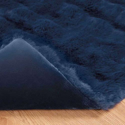  Műnyúl szőrmés takaró 4 pcs Tengerkék 240 x 270 cm Poliészter