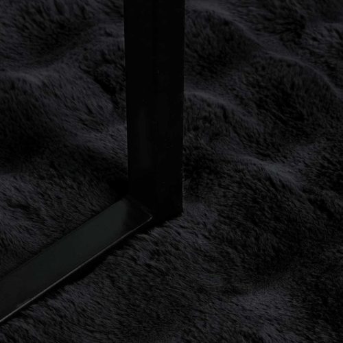  Műnyúl szőrmés takaró 4 pcs Fekete 150 x 220 cm Poliészter