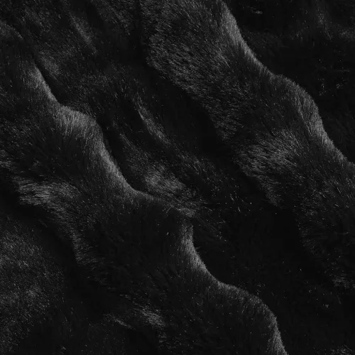  Műnyúl szőrmés takaró 4 pcs Fekete 220 x 240 cm Poliészter