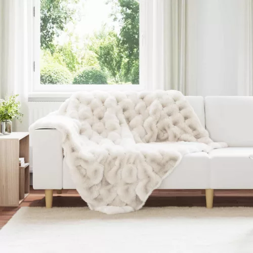  Műnyúl szőrmés takaró Fehér 130 x 150 cm Poliészter
