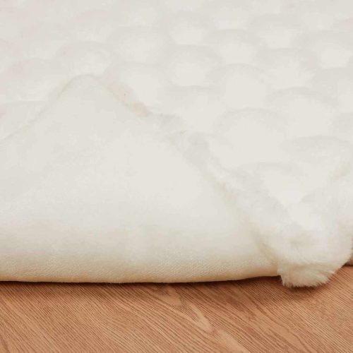  Műnyúl szőrmés takaró 4 pcs Fehér 130 x 150 cm Poliészter
