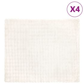    Műnyúl szőrmés takaró 4 pcs Fehér 240 x 270 cm Poliészter