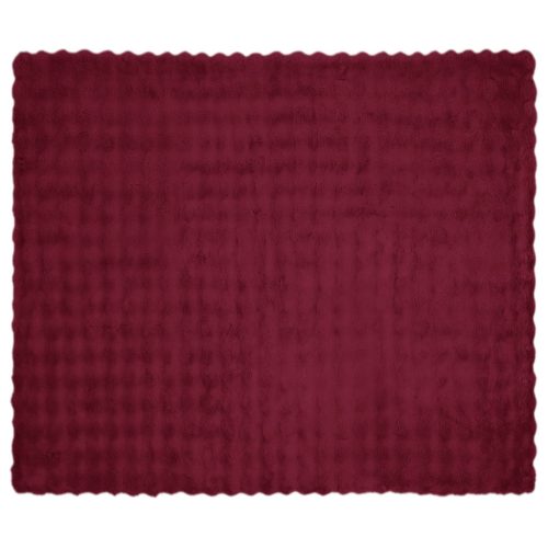  Műnyúl szőrmés takaró Bordeaux piros 240 x 270 cm Poliészter