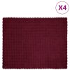  Műnyúl szőrmés takaró 4 pcs Bordeaux piros 130 x 150 cm