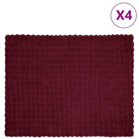    Műnyúl szőrmés takaró 4 pcs Bordeaux piros 130 x 150 cm