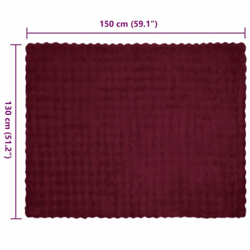  Műnyúl szőrmés takaró 4 pcs Bordeaux piros 130 x 150 cm