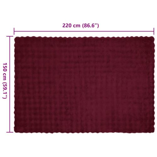  Műnyúl szőrmés takaró 4 pcs Bordeaux piros 150 x 220 cm