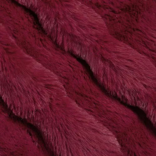  Műnyúl szőrmés takaró 4 pcs Bordeaux piros 220 x 240 cm