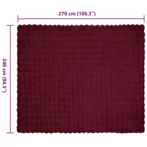  Műnyúl szőrmés takaró 4 pcs Bordeaux piros 240 x 270 cm
