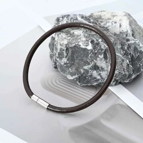  Bőr zsinór Sötét Barna Ø5 mm x 5 m Bőr