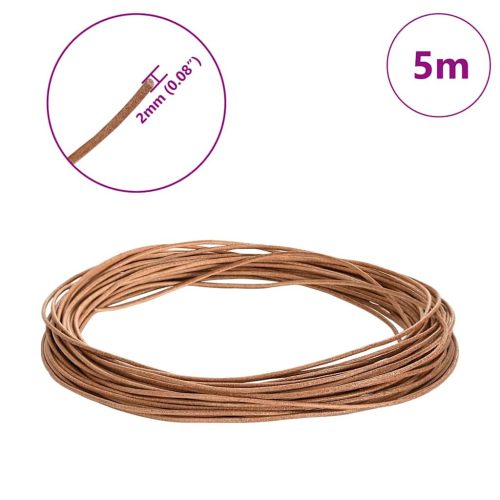  Bőr zsinór Barna Ø2 mm x 5 m Bőr