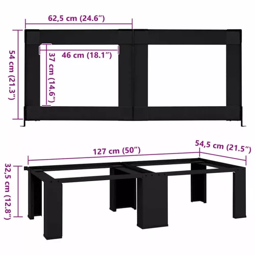 Mosógép Talp 2 pcs Fekete 64 x 55 x 32.5 cm Acél