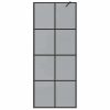  Walk-in zuhanyfal Fekete 80 x 195 cm edzett üveg