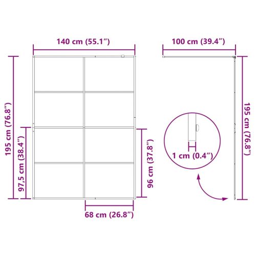  Walk-in zuhanyfal Fekete 140 x 195 cm edzett üveg