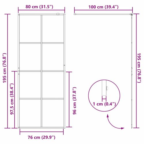  Walk-in zuhanyfal Arany 80 x 195 cm edzett üveg