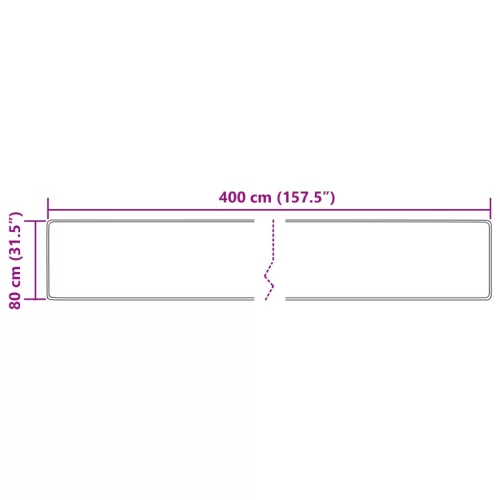  Szőnyeg Nyomtatás Krém 400 x 80 cm Poliészter és PVC