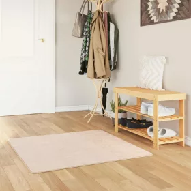  Szőnyeg Nyomtatás Krém 100 x 100 cm Poliészter és PVC