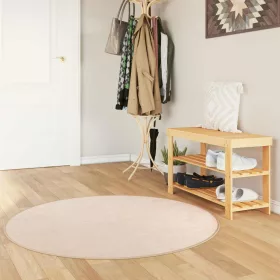  Szőnyeg Nyomtatás Krém Ø 120 cm Poliészter és PVC