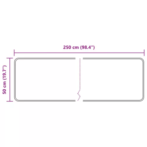  Szőnyeg futó MARSA Fekete 50 x 250 cm Poliészter és PVC