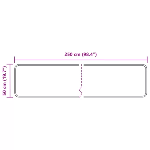  Szőnyeg futó MARSA Fekete 50 x 250 cm Poliészter és PVC