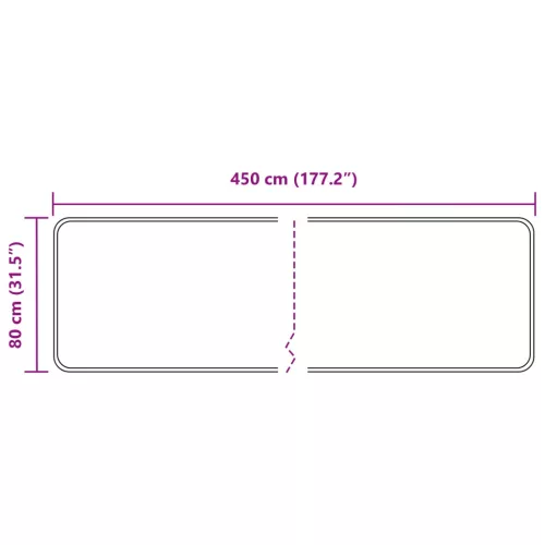  Szőnyeg futó MARSA Fekete 80 x 450 cm Poliészter és PVC