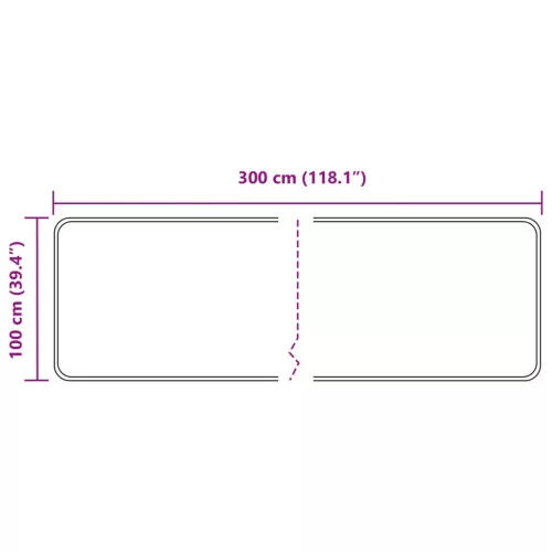  Szőnyeg futó MARSA Szürke 100 x 300 cm Poliészter és PVC