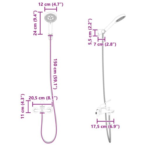  Zuhanyfej Készlet Fekete G 1 / 2 hüvelyk