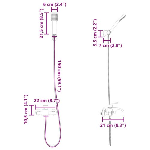  Zuhanyfej Készlet Fekete G 1 / 2 hüvelyk