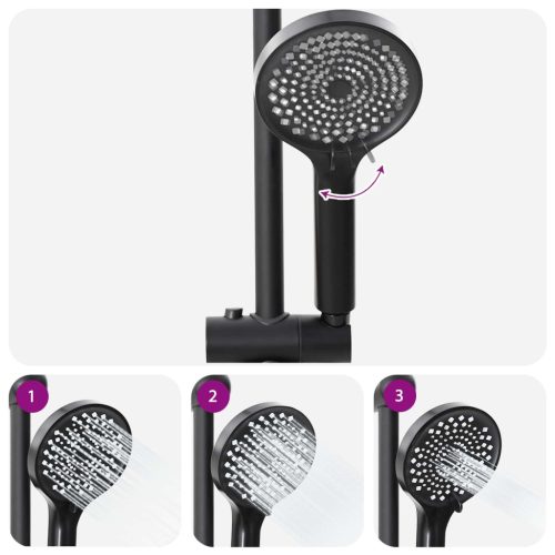  Zuhanyrendszer Fekete 45 x 20 x 96 cm Sárgaréz, Sus201 és ABS