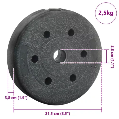  Súlytányérok 4 pcs Fekete Ø 21 x 3.8 cm